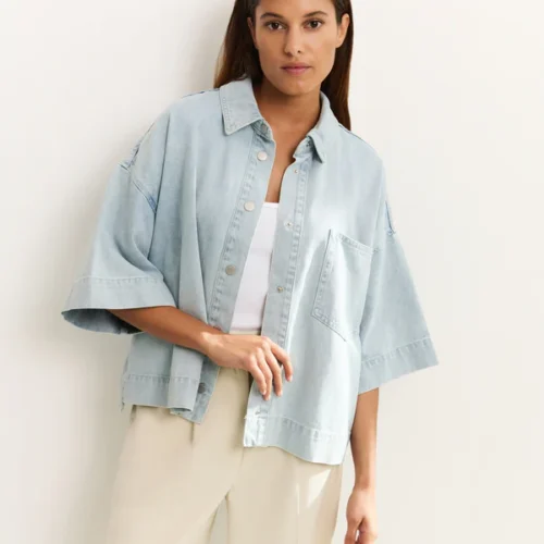 Veste en jean oversize - YAYA - denim clair