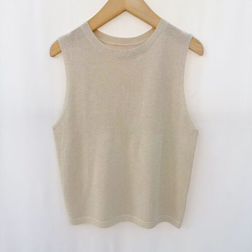 Haut fines mailles uni brillant - Brani - beige