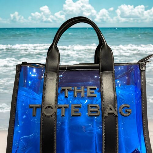Sac cabas bi-matière vinyle - The Tote Bag - Bleu
