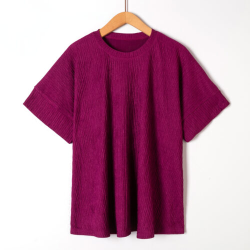 Blouse unie col rond - Max - violet