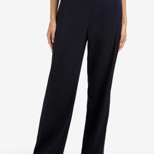 Pantalon droit et large avec des coutures travaillées - YAYA - bleu marine