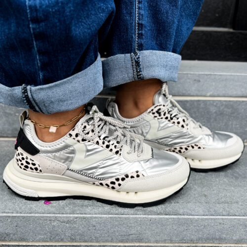 Sneakers pour femme - Victoria - WING EVO - ANIMAL PRINT - argenté