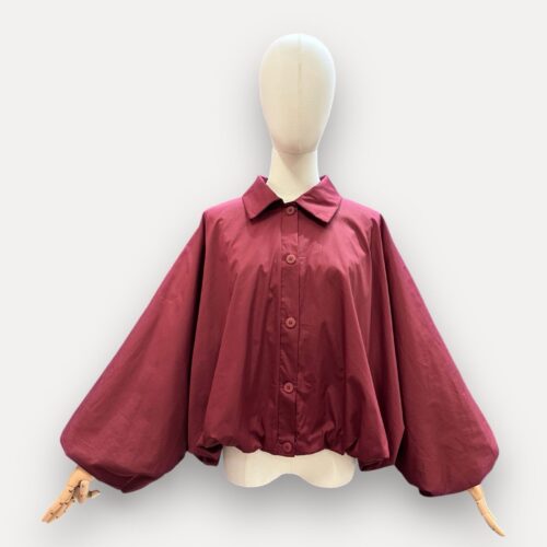Chemise ample coupe ballon - bordeaux