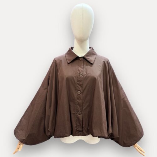 Chemise ample coupe ballon - chocolat