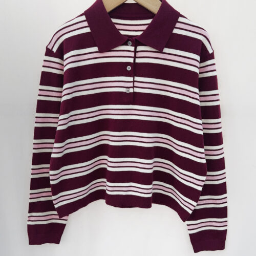 Polo fin ligné - Lunacol - burgundy/rose